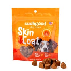 Ultra Chewy SuchGood Skin and Coat Dog Treats - 70 Count Advanced Omega Skin and Coat Support Chews for All Breed Sizes, Premium Salmon and Flaxseed Oil for Dogs - (Chicken Flavor, 2 Pack)