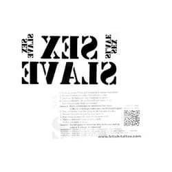 Tattoodrucker 5 x Sex slave tattoo - Large and small lettering in black - Sexy Kinky Fetisch Tattoo (5), Sex-Slave-5