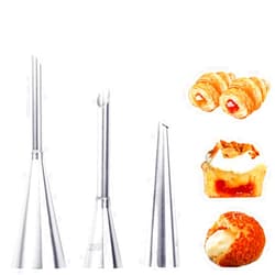 Symphony Wire Cream Icing Piping Nozzle Tips, 3PCS Stainless Steel Piping Nozzles For Long Puff Cream Pastry Piping Nozzles