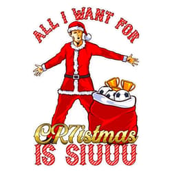 Fink Studio All I Want for CR7istmas is SIUUU - Cristiano Ronaldo / Manchester United MUFC Christmas Jumper/ Design Sticker Sticker Decal Bumper Sticker Waterproof 5