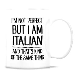Retreez Funny Italian Mug - I'm Not Perfect But I'm Italian Mug - 11 Oz Ceramic Coffee or Tea Cup - Humorous Italian Pride Gift for Italy Enthusiast, Italian Heritage - Birthday, Holidays Gift For Her