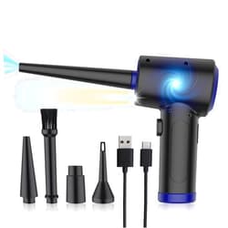Abandship Compressed Air Duster,Electric Air Duster,Cordless Air Duster Rechargeable,51000 RPM Air Blower with LED Light,6000mAh10W Fast Charging,Good Replacement for Compressed Air Can,Black