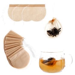 Trinkrittey 100 Pcs Empty Tea Bags for Loose Leaf Tea Disposable Tea Bags Round Tea Filter Bags Leaf Tea Filter Bags Drawstring Tea Bags for Spice Coffee Bags Soup Bags
