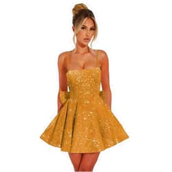 ADNEVT Women's Sequin Homecoming Dresses 2025 Short Prom Dress with Bow Spaghetti Strap Sparkly Graduation Cocktail Gown