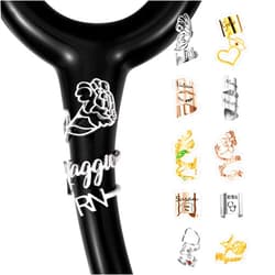 Ugaarsan Personalized Stethoscope ID Tag for Unique Identity Nurse Gifts Customizable Charm with Patterns Stethoscope Charms Stethoscope Accessories Medical Professionals+Gifts for Nurses Female