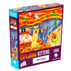 Exploding Kittens LLC Spicy Scream Jigsaw Puzzle by Exploding Kittens - 1000 Pieces, Ideal for Adults, Teens, and Kids - A Funny and Artistic Cat-Themed Puzzle