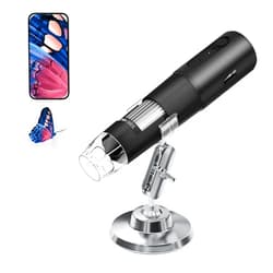 QUMPOT Wireless Digital Microscope, Qumpot 50X-1000X Magnification WiFi Portable Handheld Microscopes with Stand HD USB Microscope Camera Compatible with iPhone Android iPad Windows Mac Computer