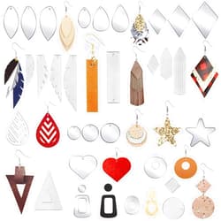 MOMOONNON 30 Pcs Carbon Steel Earring Cutting Dies Earring Die Cuts for DIY Leather Earrings, Crafts, Teardrop Round Rectangle Triangle Rhombus Star Heart Shape Stencils for Earring Making
