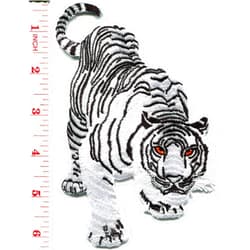 TKPatch Bengal White Tiger Tattoo Embroidered Applique Iron-on Patch Big 3.88 X 5.88 inches S-1211