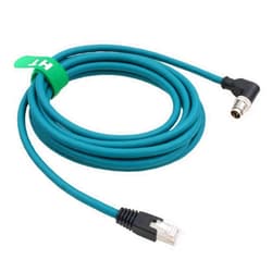 HangTon Ethernet Cable for Keyence IV3 SR5000 Cognex DataMan 260 280 380 370 470 580 Barcode Reader Sensor, 8 Pin X-Coded Angled M12 to RJ45 Shielded 3m