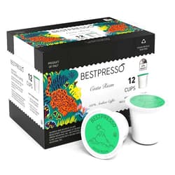 Bestpresso Coffee, Costa Rican Dark Roast Single Serve K-Cup Pods, 96 Count (Compatible With 2.0 Keurig Brewers) 8 Packs Of 12 Cups