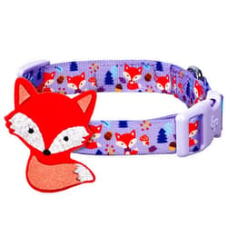 Blueberry Pet Red Fox Adjustable Dog Collar with Detachable Décor, Small, Neck 12