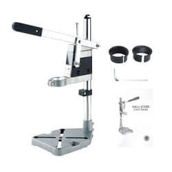 NATGAI Adjustable Drill Press Stand for Drill Workbench Repair Tool Universal Bench Clamp Support Tool, Drill Press Table, Drill Stand for Hand Drill Single Hole Aluminum Base (1 Mounting Hole)