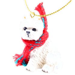 Conversation Concepts West Highland Terrier Tiny Miniature One Christmas Ornament - Delightful! - Made with Resin, Gold