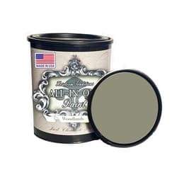 Heirloom Traditions Paint ALL-IN-ONE Paint, Woodlands (earthy green gray), 32 Fl Oz. Durable cabinet and furniture paint. Built in primer and top coat, no sanding needed.