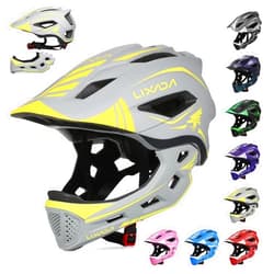 Lixada Kids Cycling Helmet Detachable Full Face Helmet Adjustable Cycling Helmet for Children Bicycle, Skateboard, Scooter, Protective Gear (20.5-22 Inches)