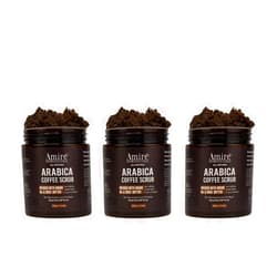 Amire Three Pack of Amire Arabica Coffee Body Scrub, Infused with Argan Oil and Shea Butter, Great for Acne, Anti Cellulite and Stretch Mark Treatment, Helps with Eczema and Age Spots