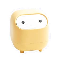 AnyCar Cute Mini Ninja Desktop Trash Can Double Press Trash Can with Lid Suitable for Office Bedroom Trash Can
