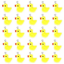 Lind Kitchen 2.2cm x 1.9cm Duck Charms Mini Resin Duck Jewelry Making Charms Duck Charms Small Duck Shape Pendants for DIY Jewelry Making Earring Necklace Keychains