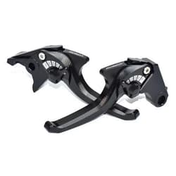 MTCRIGHTER 2 Fingers Shark Short Brake Clutch Lever Set Compatible with Kawasaki Ninja 500 Z500/ SE 2024, CNC Aluminum Alloy Made (Black)
