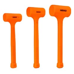 NEIKO 02888A Dead Blow Hammer Set, 3pc Neon Orange Deadblow Mallet, 1lb, 2lb, 3lb Hammers, Spark and Rebound Resistant, Unibody Molded, Checkered Grip