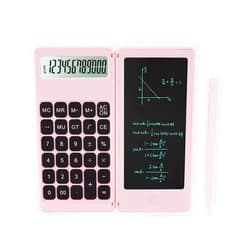 IPepul Desk Calculator, Desktop Small Calculator with Writing Notepad, Basic 4-Function Math Large Button Calculator, School Supplies for Kids, Middle/High School Students (Pink)