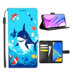 KUAVETO Wallet Case for Moto E5 E5 Play E6 E6S E6 Play E4 Plus E7 E7 Power E7 Plus S30 Pro with Shark-BO76,Card Slot and Wrist Strap Flip Cover