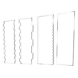 TTSAM 4 Pieces Large Clear Acrylic Cake Scraper Set Cakes Smoother Scraper Cake Stripes Edge Contour Comb for DIY Icing Frosting Buttercream Cream Decorating Kitchen Baking Tool Mousse Pastry Cutter