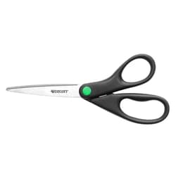 Westcott KleenEarth Recycled Stainless Steel Scissors, 8-Inch Straight, Black, 1 Count (Pack of 1)