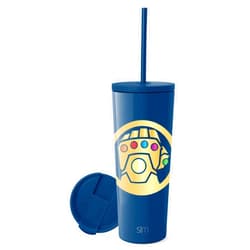 Simple Modern Marvel Thanos Insulated Tumbler Cup with Flip Lid and Straw Lid | Gifts for Women Men Reusable Stainless Steel Water Bottle Travel Mug | Classic Collection | 24oz Thanos Infinity