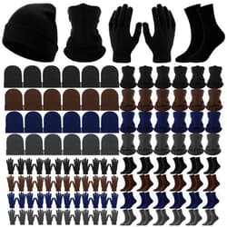 Xtinmee Bulk Winter Knit Beanie Hats Gloves Neck Warmers Socks Set for Unisex Men Women Donation Homeless Charity