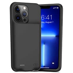 ZUEUS Battery Case for iPhone 13 Pro , Upgraded 7000mAh Slim Rechargeable Portable Charging Case Compatible with iPhone 13 Pro (6.1 inch) Extended Battery Pack Protective Charger Case with Carplay (Black)