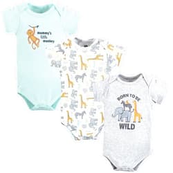 Hudson Baby Unisex Baby Cotton Bodysuits, Little Monkey, 3-6 Months