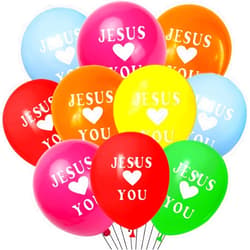 Generic 72 Pcs Jesus Loves You Balloon Christian Religious Jesus Balloon for Sunday School Supplies He Is Risen Easter Party Favors
