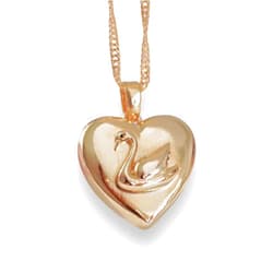 Aşık Accessories Swan Princess Necklace- Swan Necklace -Swan Odette Heart Necklace (Gold)