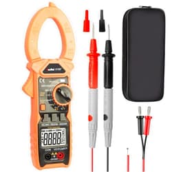 RuoShui Digital Clamp Meter Multimeter Tester AC/DC Current Clamp 1000A TRMS 6000 Counts Auto Ranging Amp Volt Meter Voltage Tester,VFC,LOZ Mode,Inrush Current Voltage Hz/% Resistance Temp Continuity