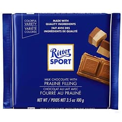 Ritter Sport Milk Chocolate with Nougat (Nugat) Praline 100g/3.52oz (Pack of 2)