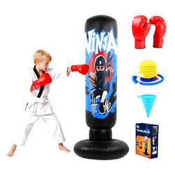BCWATERFUNPD 2026 Upgraded 4-in-1 Punching Bag Set Inflatable Boxing Bag, Holidays, Birthday Gifts, Kick Bag Equipment for Practice Karate, Taekwondo Punching Bag Gifts for Kid （36 Months+）