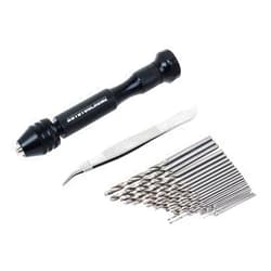 AUTOTOOLHOME Precision Pin Vise Hand Drill with 25pcs Micro Twist Drill Bits Set (0.5-3.0mm) Mini Hand Drill Rotary Tool for PCB,Metal,Wood,Jewelry,Plastic,Resin Manual Making DIY Assembling Drilling
