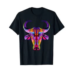Click here for more colorful animals tee like this colorful bull geometric pop head art for lovers T-Shirt