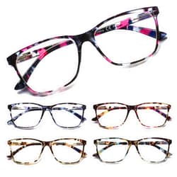 SIGVAN Ladies Reading Glasses Blue Light Blocking Spring Hinge Fashion Pattern Print Eyeglasses for Women