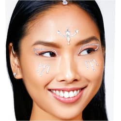 Rebel Tattoos Face Crystals Gems Jewels Stick on for Women Girls Reusable, Self-Adhesive Waterproof Rhinestones Temporary Tattoo Stickers for Festival Concert Makeup, Bachelorette Party (Princess)