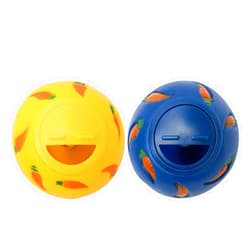 Niteangel Treat Ball, Snack Ball for Guinea Pigs, Rabbits, Hedgehogs and Other Small Pets (Small, Yellow & Blue)