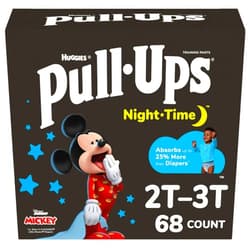 Pull-Ups Boys' Night-Time Potty Training Pants, Size 2T-3T Overnight Training Underwear (16-34 lbs), 68 Ct