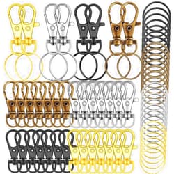 HXSEMAYIG 100PCS Keychain Hooks with Key Rings.. Metal Swivel Lobster Claw Clasps, for Keychain Clip Lanyard, Jewelry Making, Crafts
