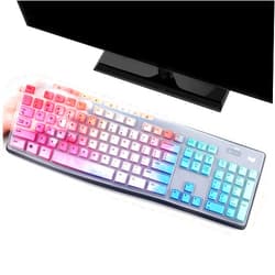 I-Tensodo Keyboard Cover Skin Protector Fit Logitech MK295 MK275 MK270 Keyboard, Logitech K200 K260 K270 MK200 MK260 Ultra Thin Desktop PC Silicone Keyboard Cover-Colorful