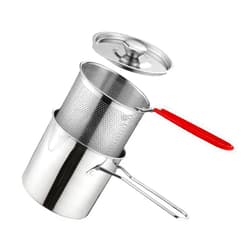 UPKOCH 1 Set Stainless Steel Fryer Mini Wok Deep Fryer for Home Outdoor Griddle Fish Fryer Pot Fry Baskets with Handle Mini Fry Food Basket Stainless Steel Frying Pot Nonstick Fryer Gas