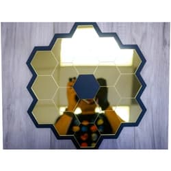 Handmade JamesWebb Space Telescope Themed Mirror Wall Art, Gold Mirrored Acrylic. Perfect gift for the House or Office Decoration Science Space Physics NASA JPS ESA JWST Universe Galaxy (12, Gold)