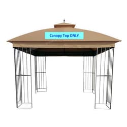 APEX GARDEN Canopy Top for Style Selections 10 ft x 10 ft Brown Metal Square Semi- Gazebo Model #TPGAZ9116 / #TPGAZ9116A / #TPGAZ9116B (Top Only) (Tan)