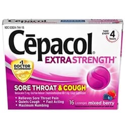 Cepacol Maximum Strength Throat and Cough Drop Lozenges, Mixed Berry, 16 Count (Pack of 3)